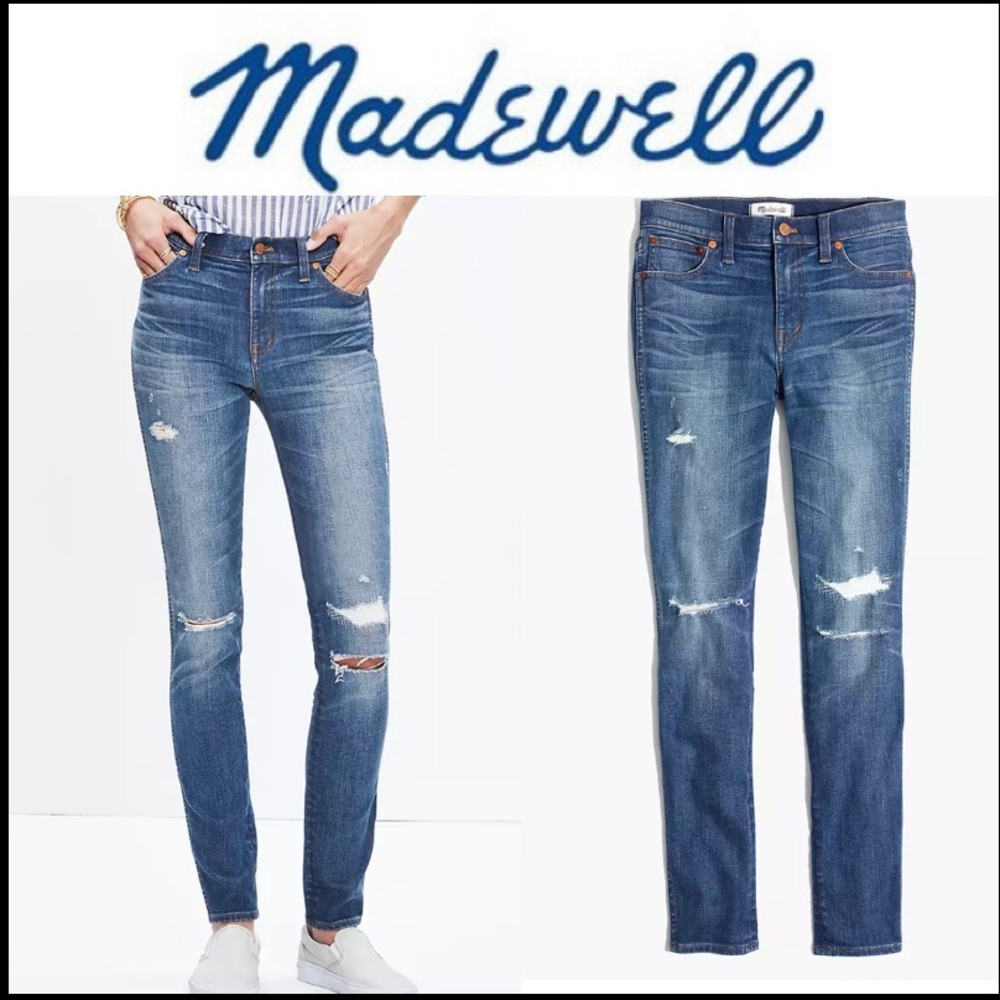 Madewell 9" High-Rise Skinny Jean Rip and Repair